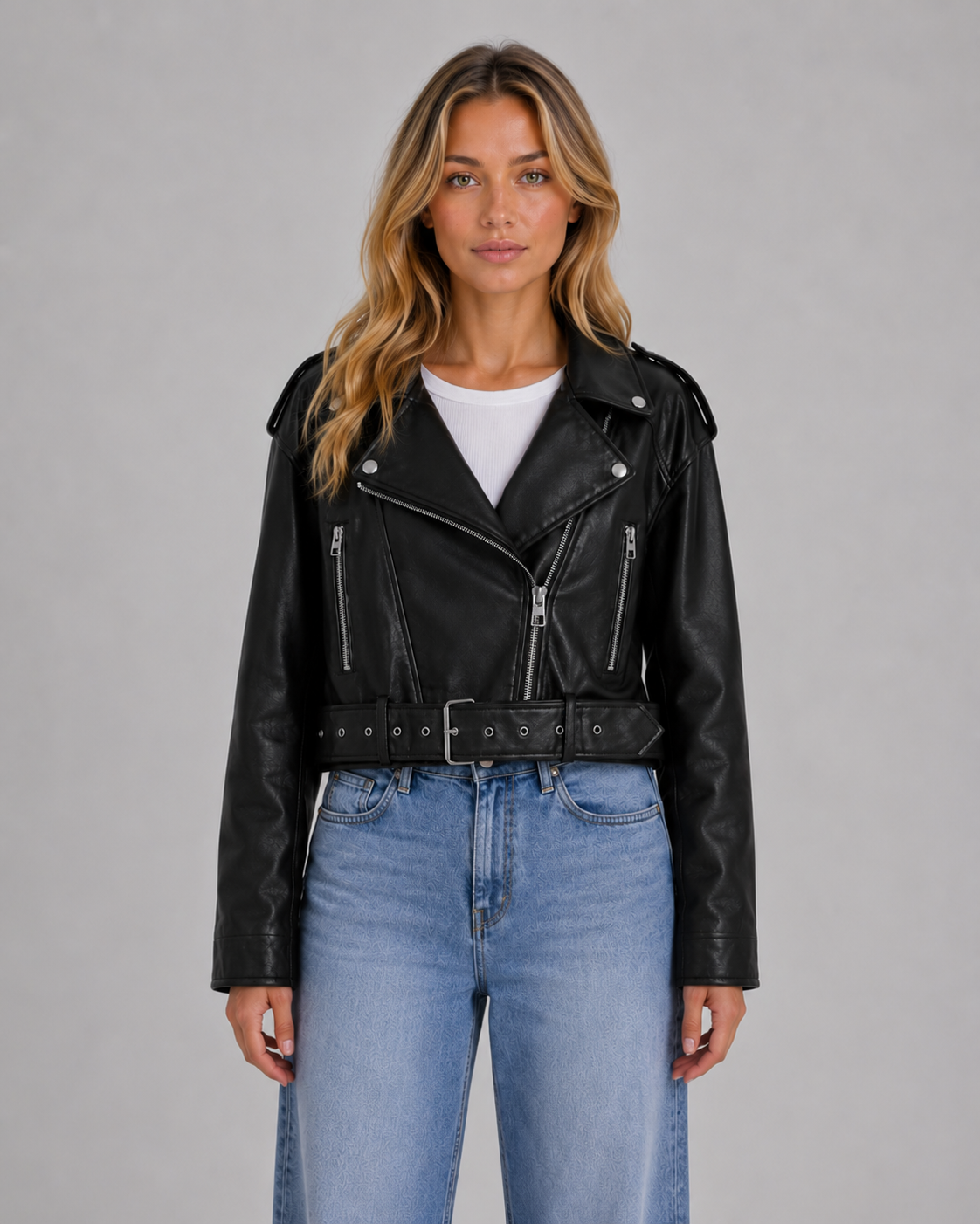 Iris-Marie | Blouson Motard Aspect Cuir