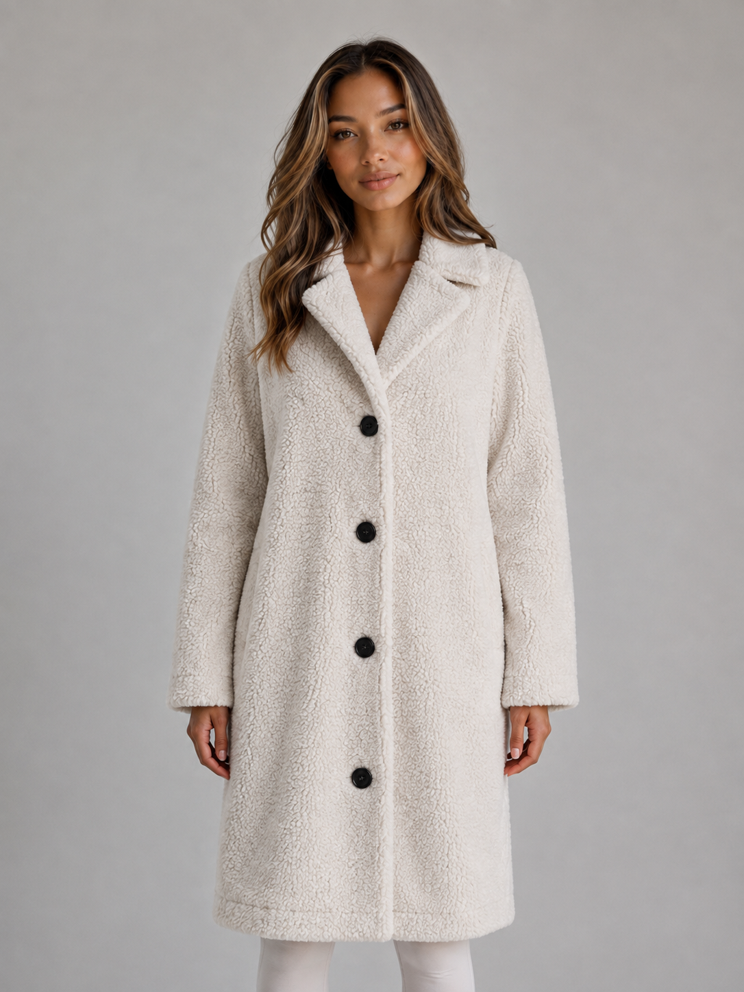 Marine | Manteau Long Peau Lainée
