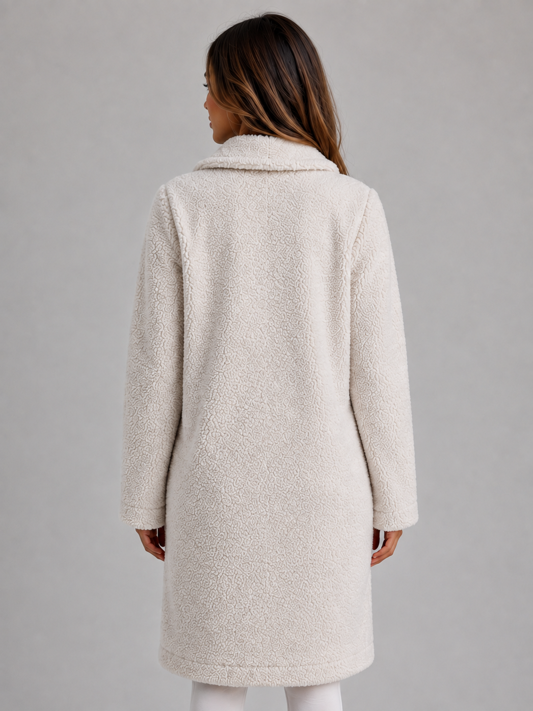 Marine | Manteau Long Peau Lainée