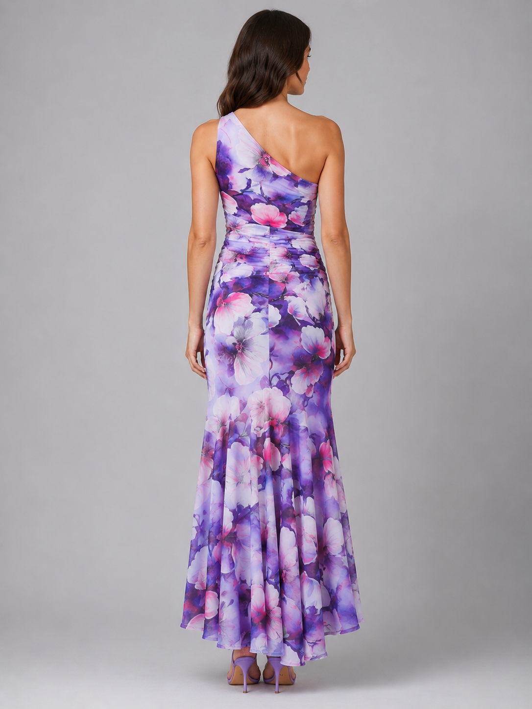 Cécile | Robe Maxi Fleurie Une Épaule Femme