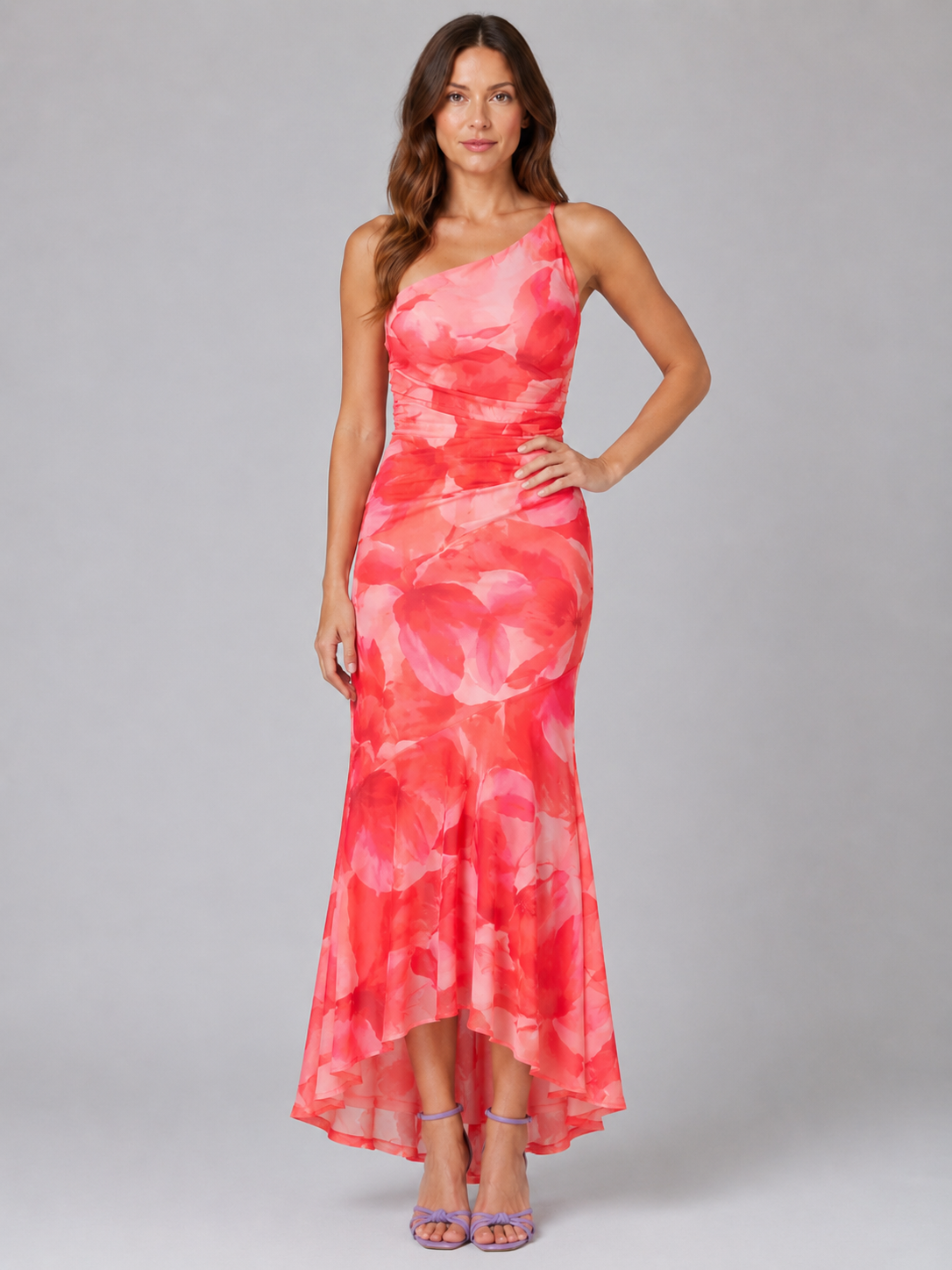 Cécile | Robe Maxi Fleurie Une Épaule Femme