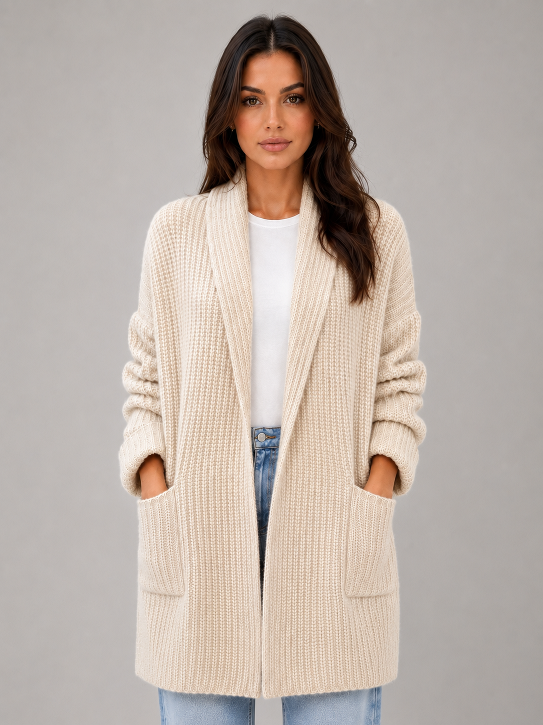 Valentine-Marie | Gilet Long Ouvert à Poches