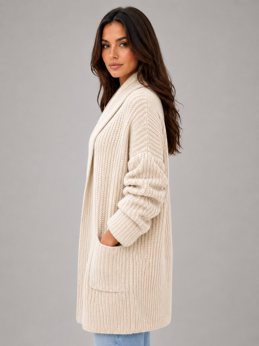 Tatiana | Gilet Long Ouvert Femme