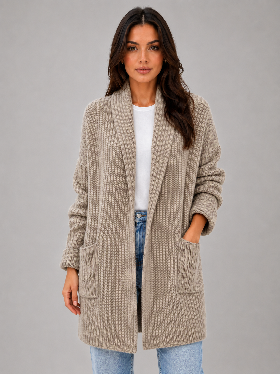 Valentine-Marie | Gilet Long Ouvert à Poches