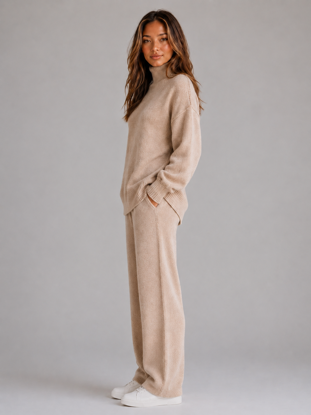 Karen | Ensemble Maille Col Roulé Oversize