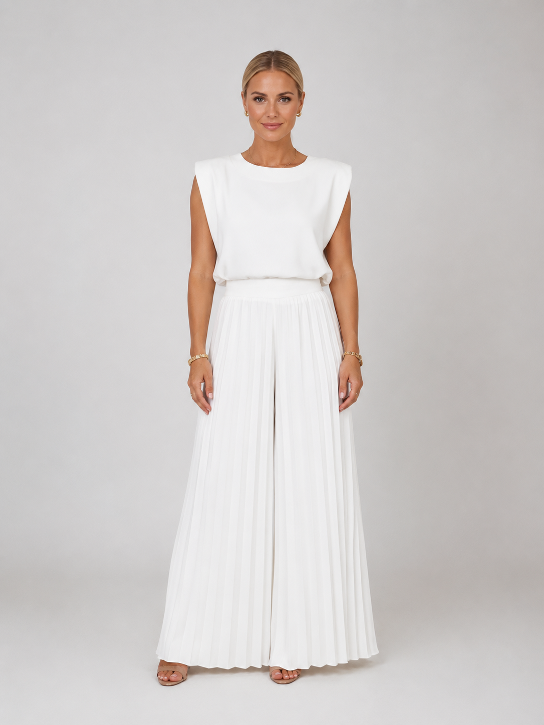Alix | Ensemble Top et Pantalon Large Plissé Femme