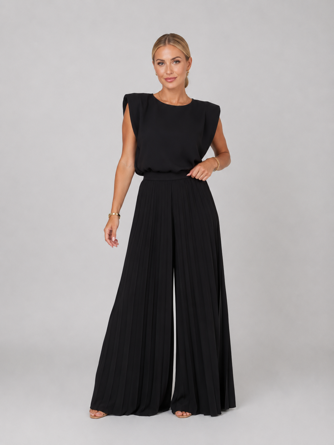Alix | Ensemble Top et Pantalon Large Plissé Femme