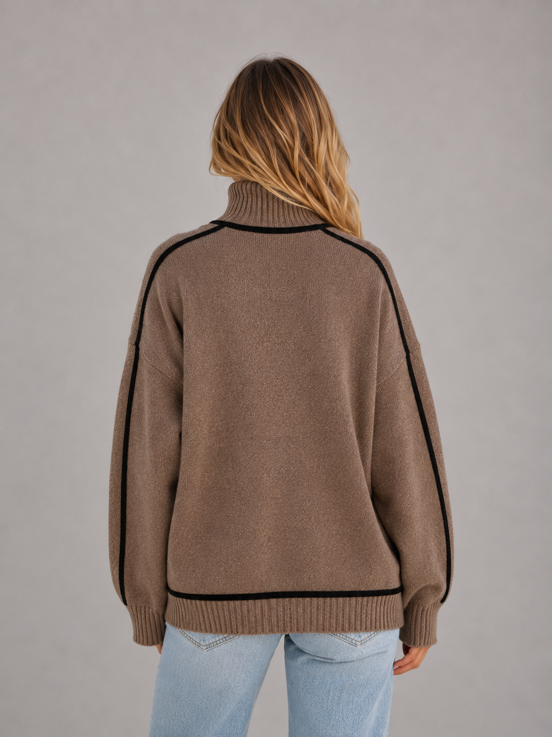 Charlotte | Pull Col Roulé Contrasté