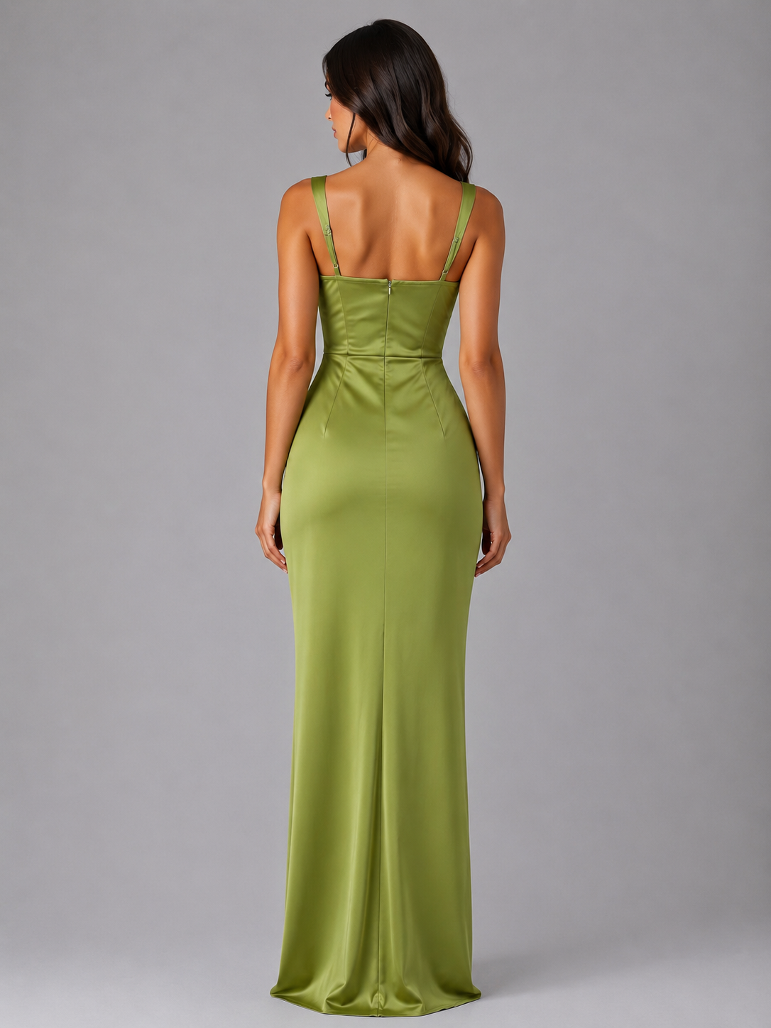Winona | Robe Maxi Satinée Taille Froncée