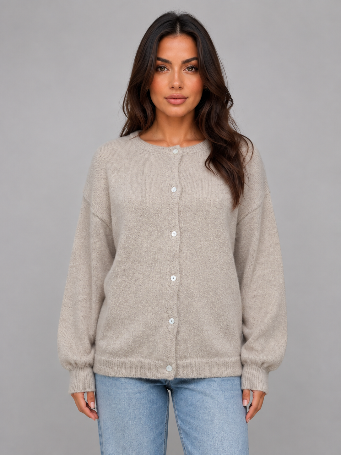 Laurette | Gilet Maille Douce Col Rond