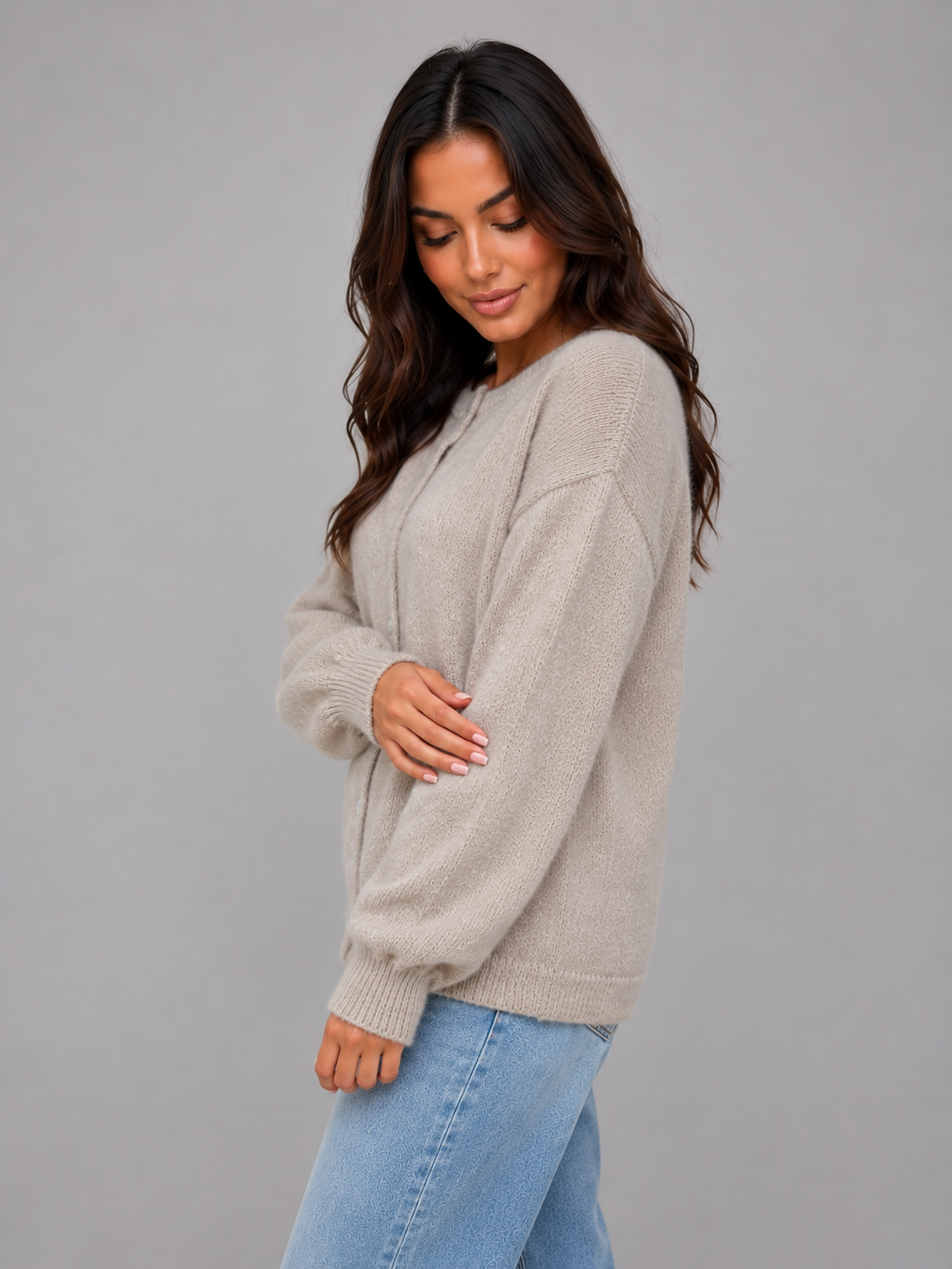 Laurette | Gilet Maille Douce Col Rond