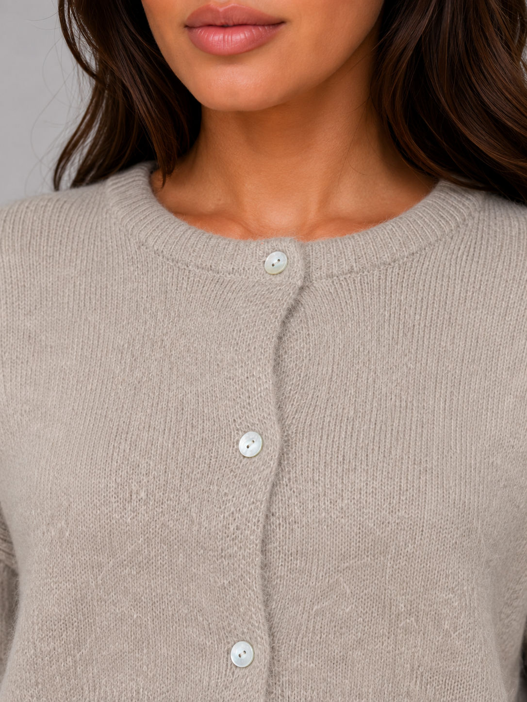 Laurette | Gilet Maille Douce Col Rond