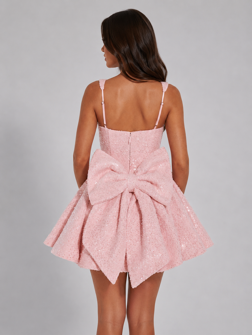 Ninon | Robe Courte Sequins Nœud