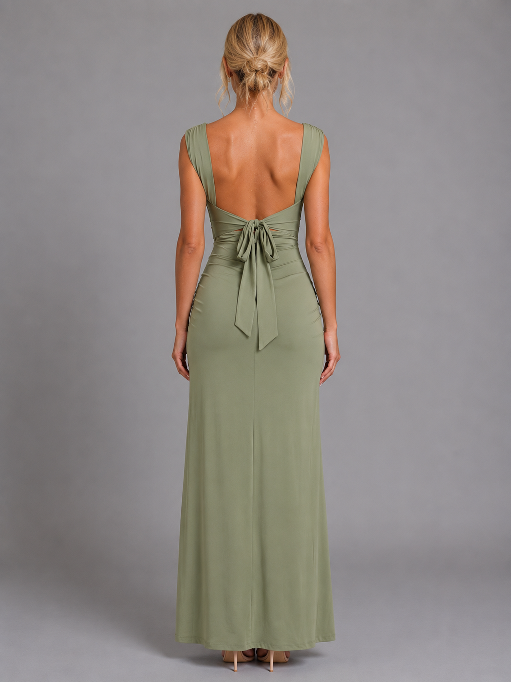 Mathilde | Robe Maxi Col Carré Fendue Femme