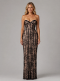 Marceline | Robe Maxi Corset Dentelle Bustier