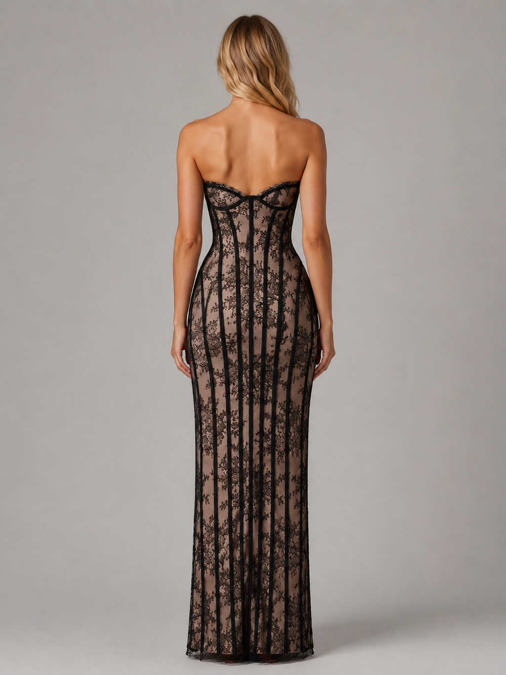 Marceline | Robe Maxi Corset Dentelle Bustier