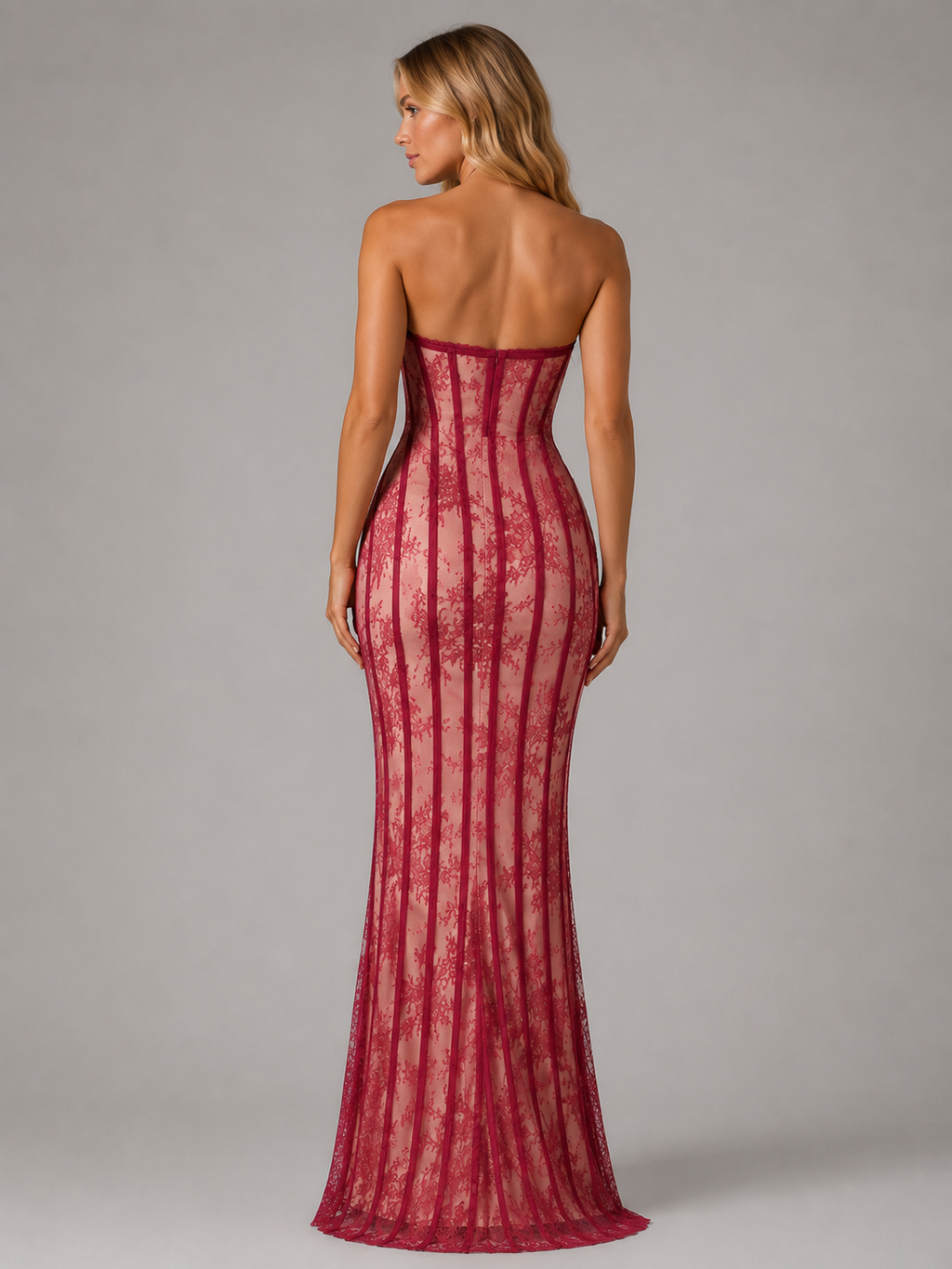 Marceline | Robe Maxi Corset Dentelle Bustier