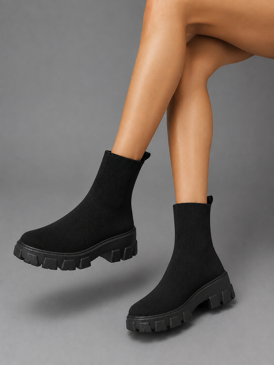Douce | Sock Boots Semelle Chunky