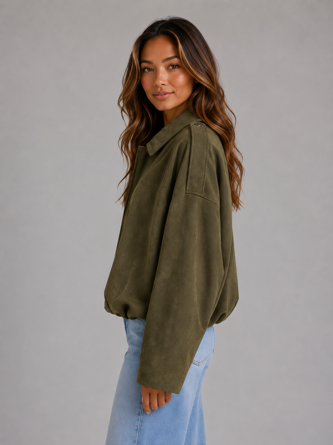 Huguette | Blouson Bomber Effet Suédine Femme