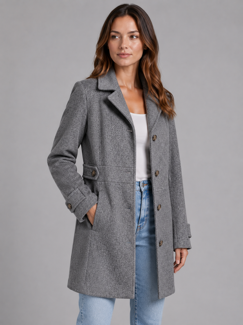 Ghislaine | Manteau Tailleur Boutonné Femme