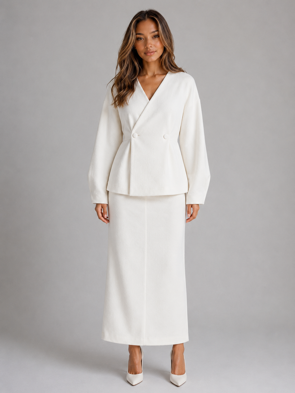 Dominique | Tailleur Jupe Péplum