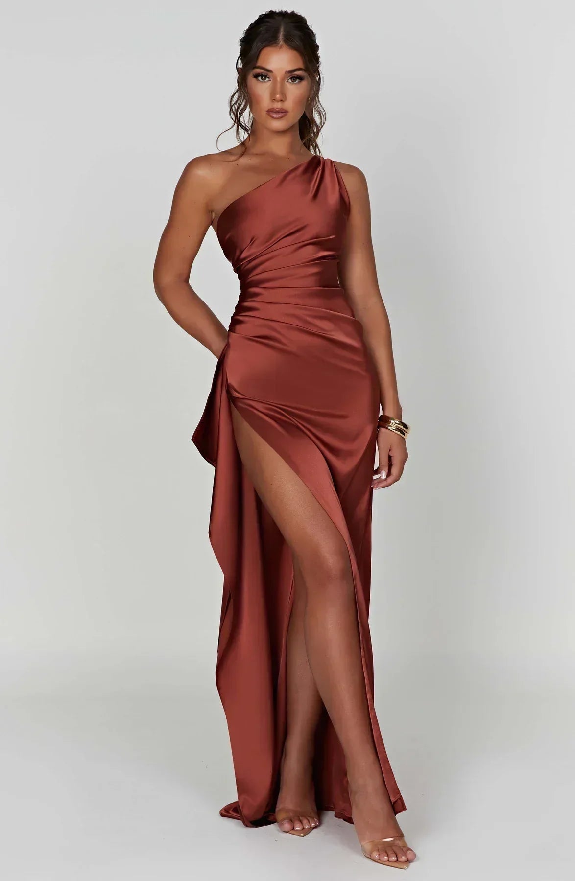 Salomé | Robe Maxi Asymétrique Une Épaule Femme