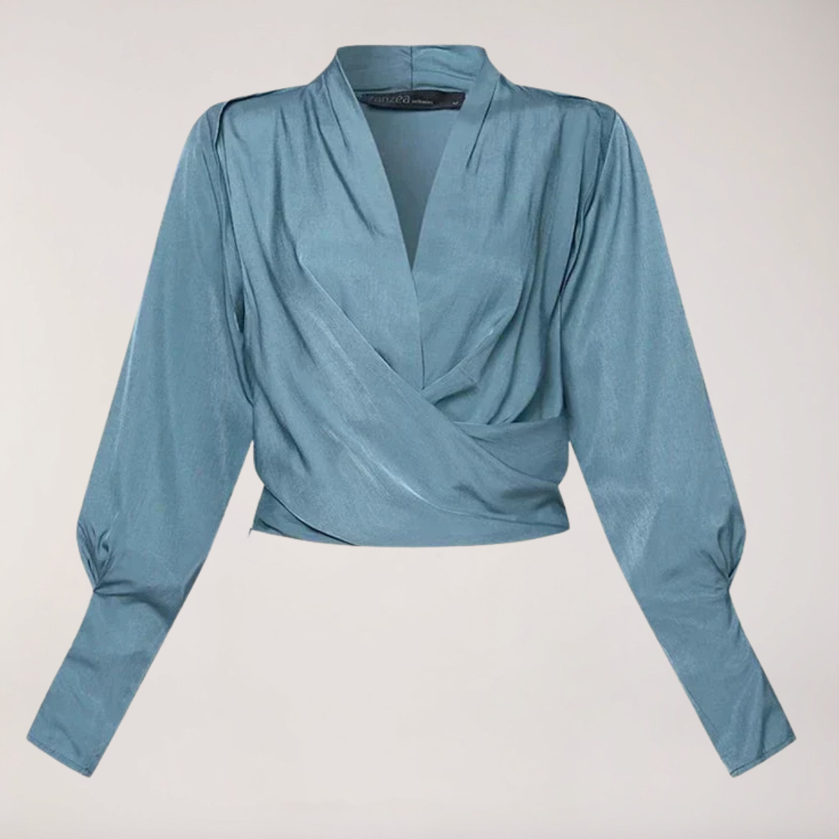 Chloé | Blouse Satin Col V Manches Bouffantes Femme