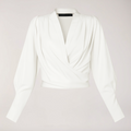 Chloé | Blouse Satin Col V Manches Bouffantes Femme
