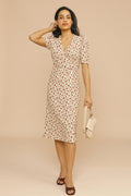 Hortense | Robe Midi Fleurie Col V