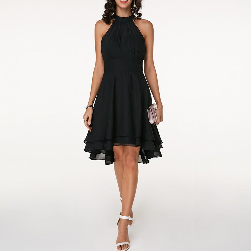 Adrienne | Robe Midi Dos Nu Volantée
