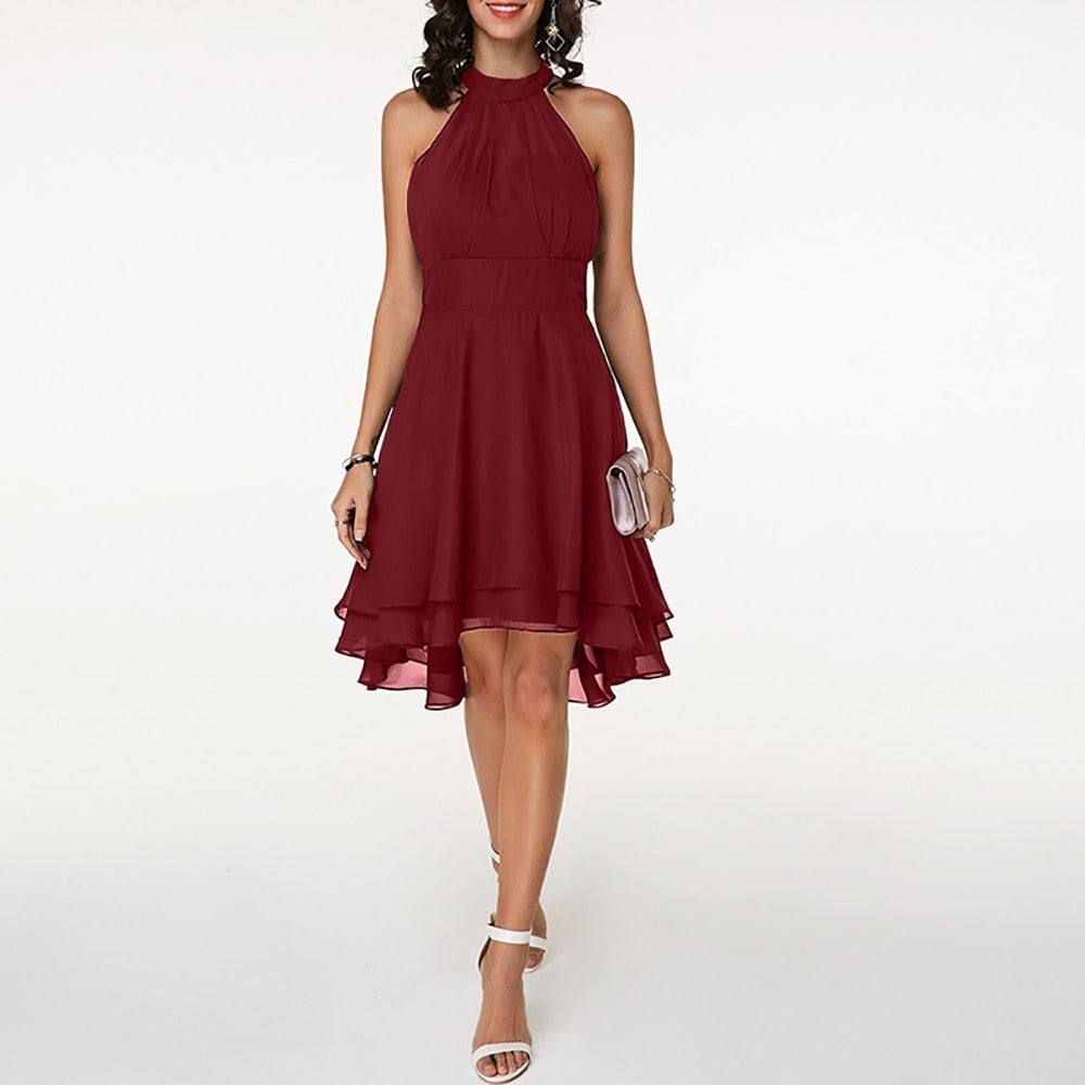 Adrienne | Robe Midi Dos Nu Volantée