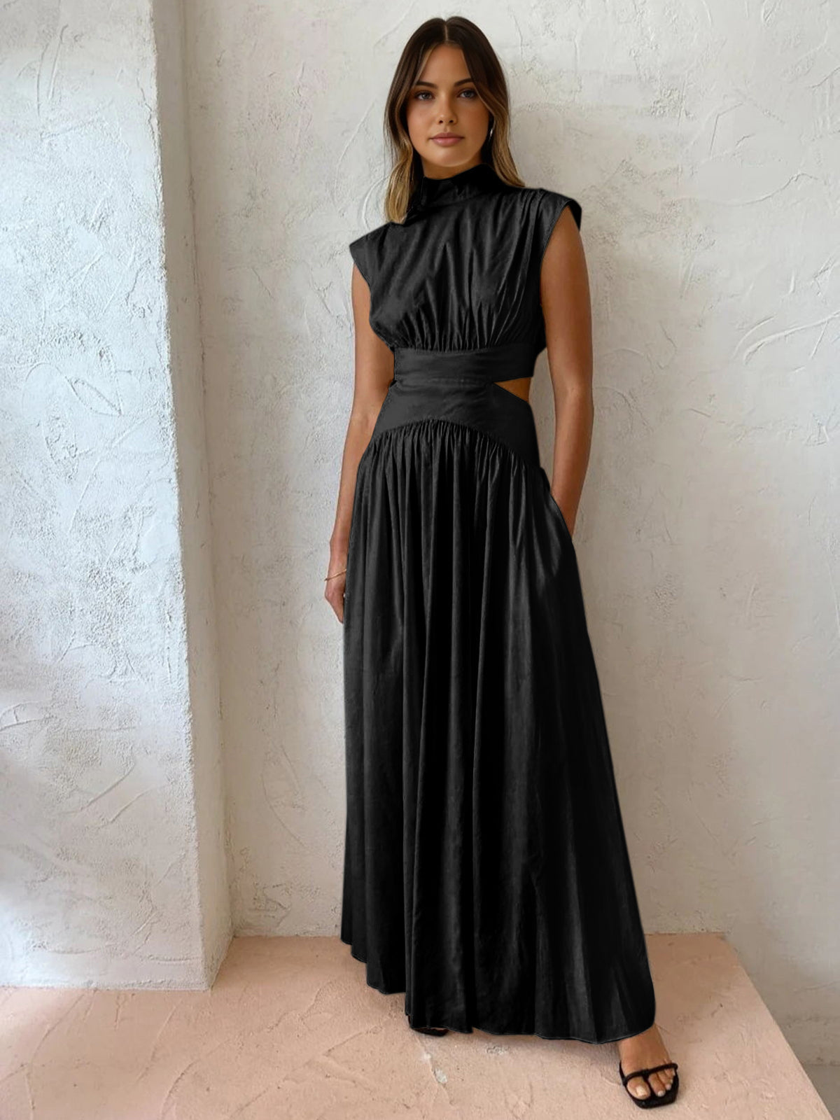 Inès | Robe Maxi Col Montant Femme