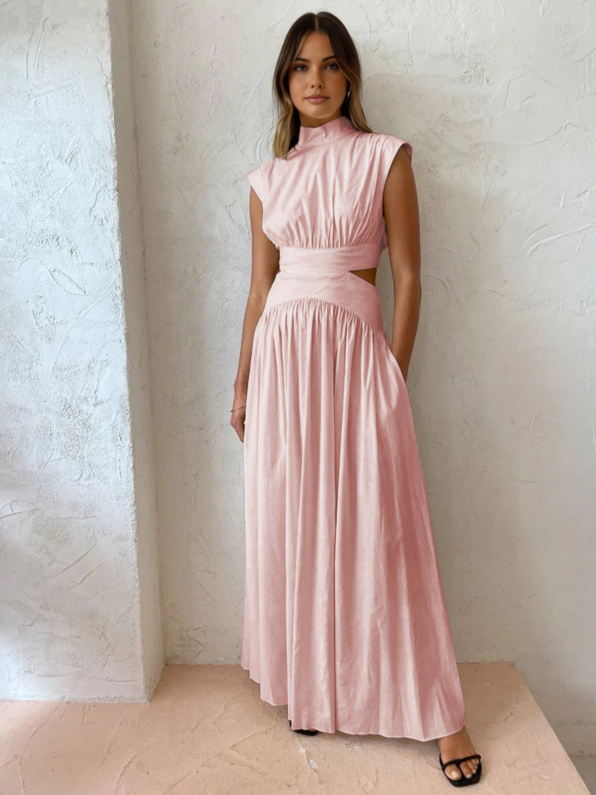 Inès | Robe Maxi Col Montant Femme