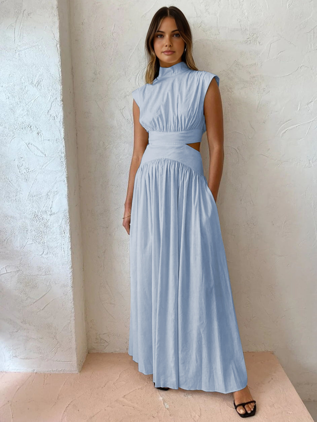 Inès | Robe Maxi Col Montant Femme