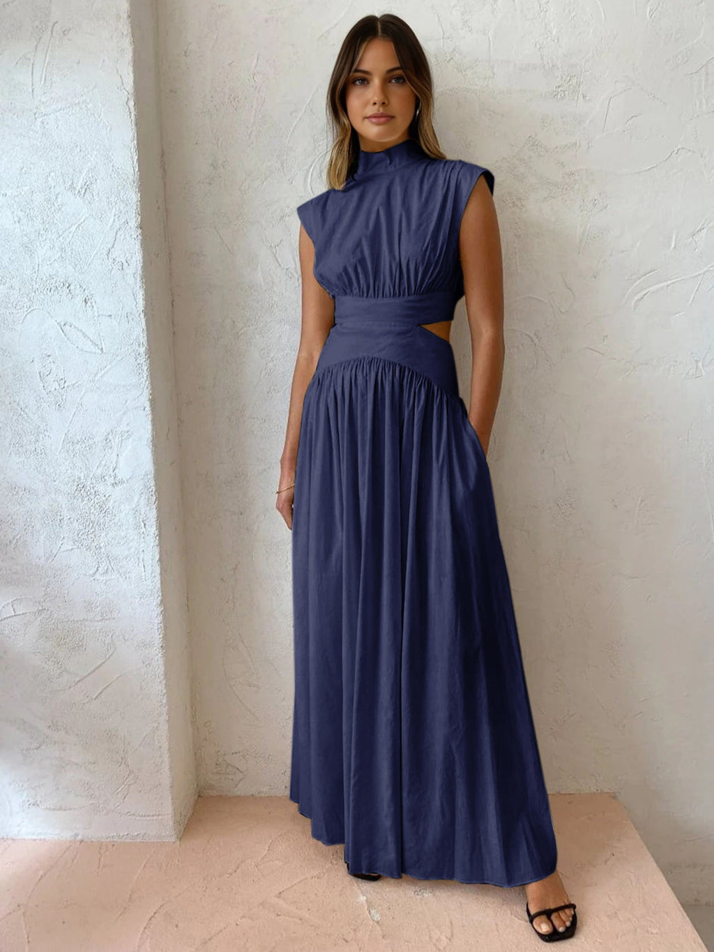 Inès | Robe Maxi Col Montant Femme