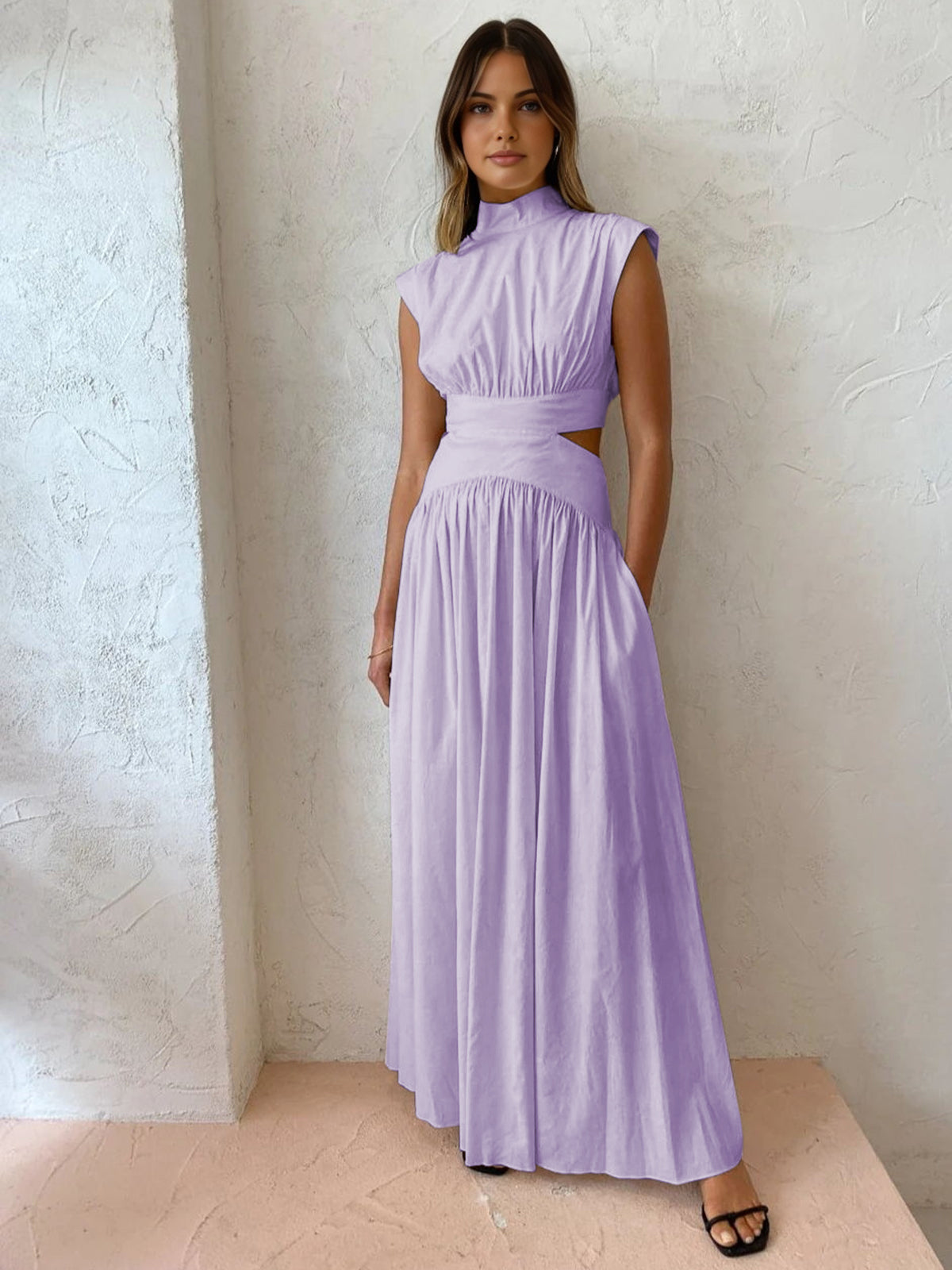 Inès | Robe Maxi Col Montant Femme