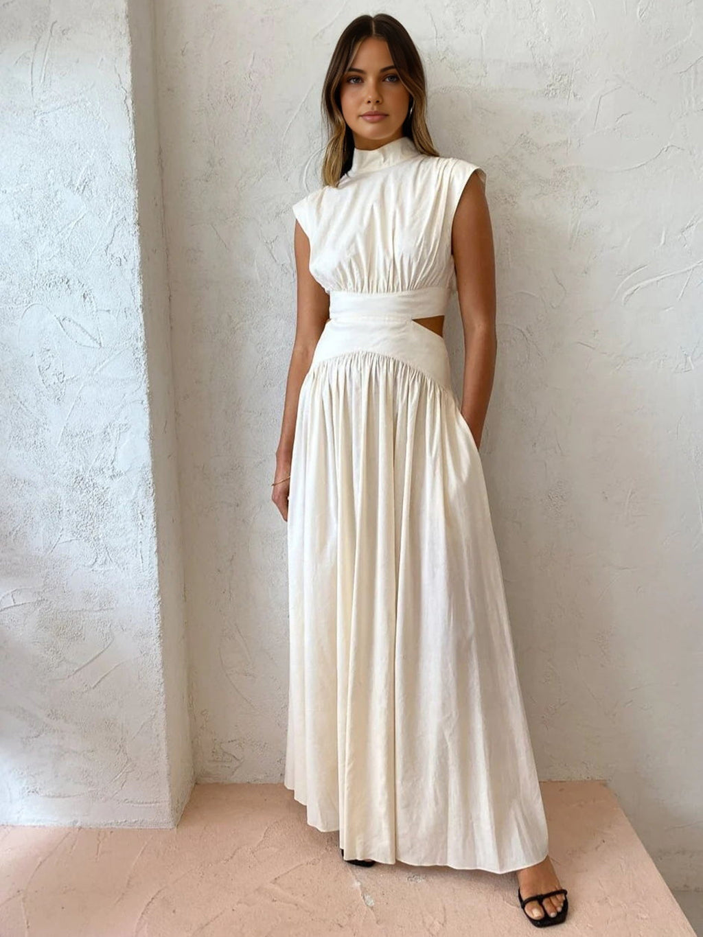 Inès | Robe Maxi Col Montant Femme
