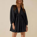Dorothée | Robe Courte Manches Longues Col V