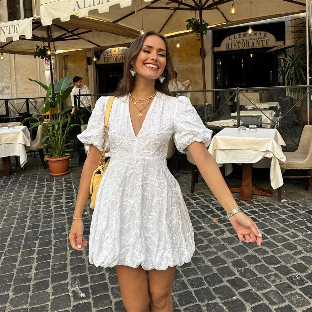 Camille | Robe Midi Femme Col Montant
