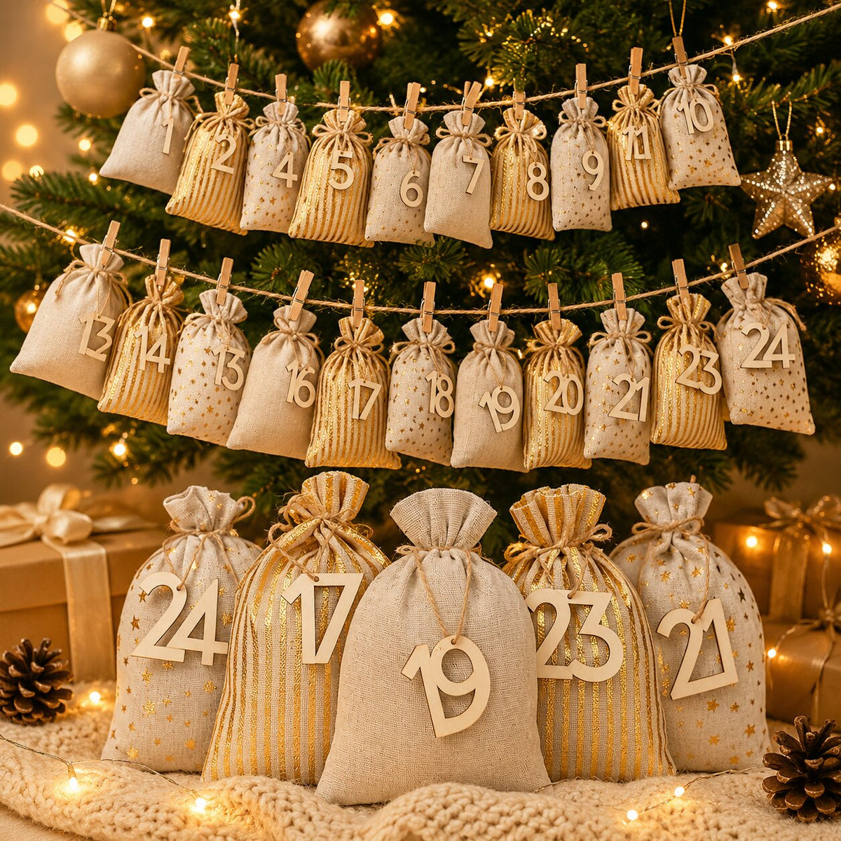 Sachets de calendrier de l'Avent à remplir 2026