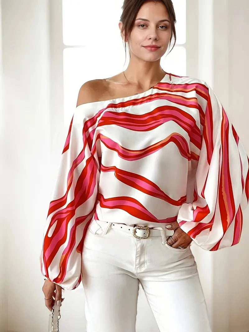 Bénédicte | Blouse Asymétrique Manches Bouffantes