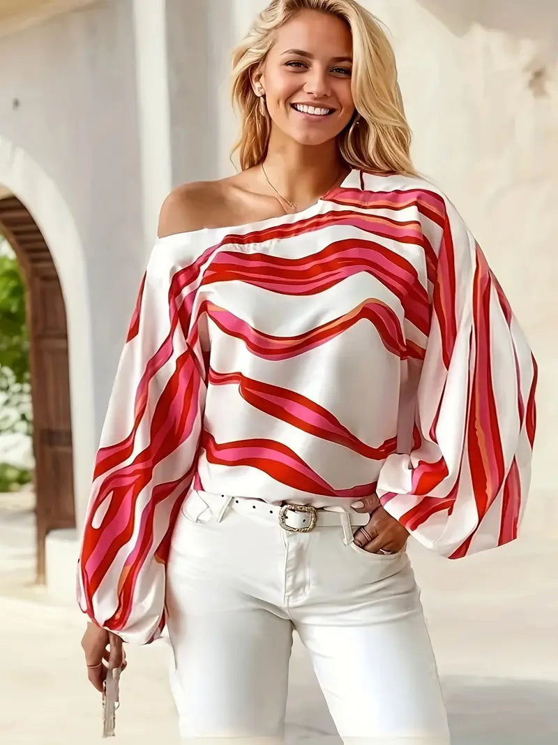Bénédicte | Blouse Asymétrique Manches Bouffantes