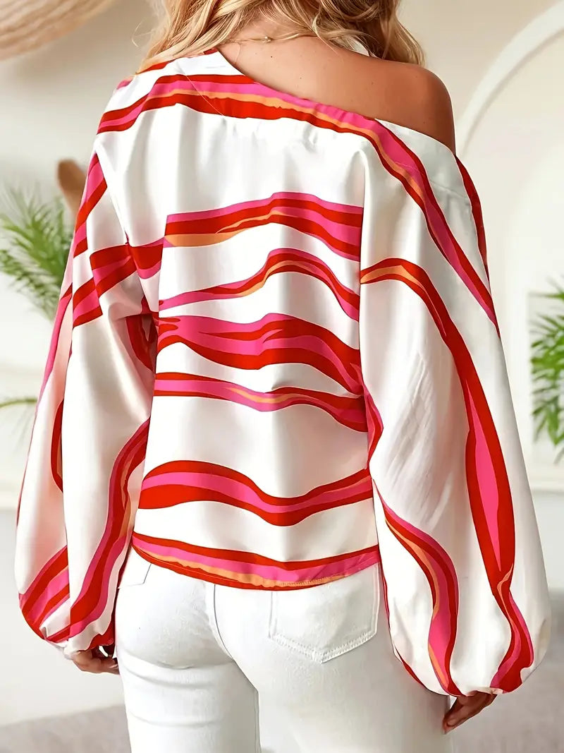 Bénédicte | Blouse Asymétrique Manches Bouffantes