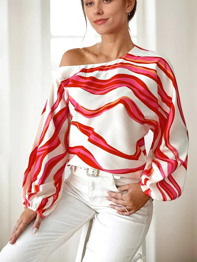 Bénédicte | Blouse Asymétrique Manches Bouffantes