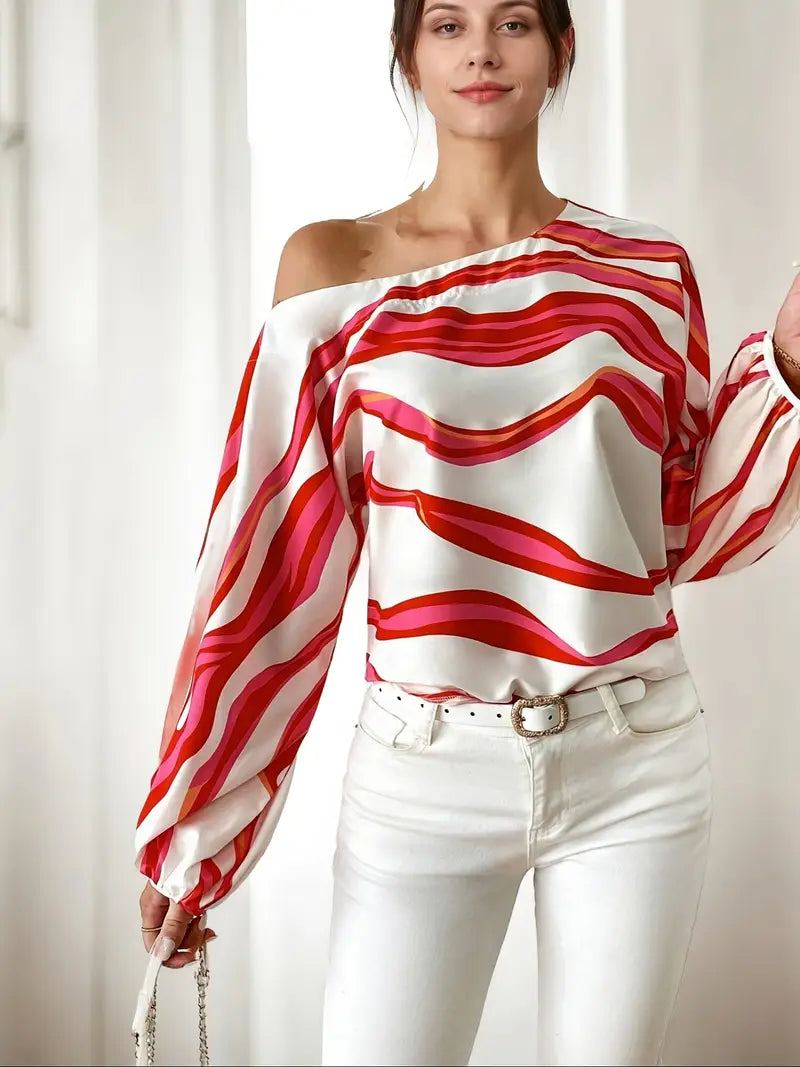 Bénédicte | Blouse Asymétrique Manches Bouffantes