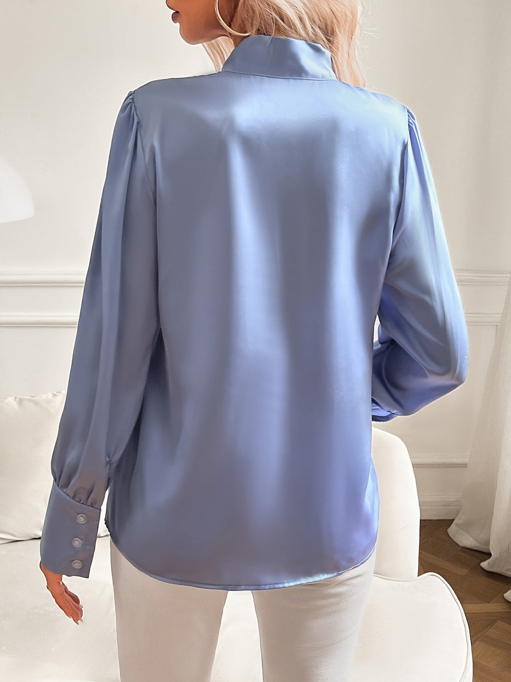 Suzette | Blouse Satin Nœud Femme