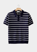 Simon | Polo Rayé Texturé Marine