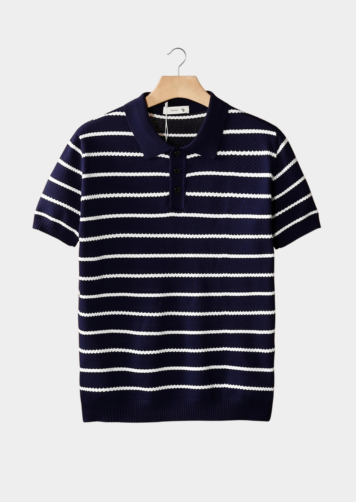 Simon | Polo Rayé Texturé Marine
