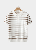 Arthur | Polo Rayé Texturé Blanc