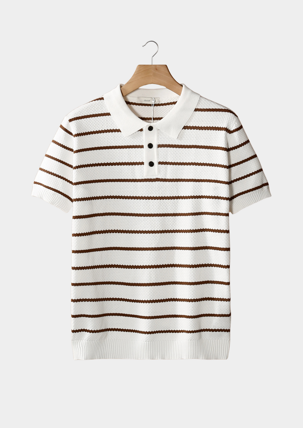 Arthur | Polo Rayé Texturé Blanc